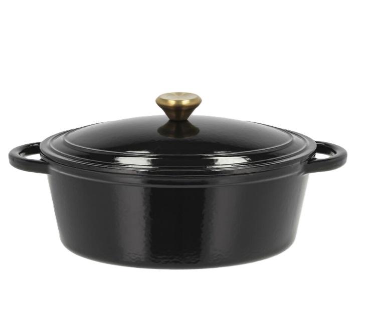 Valurautapata 29,5 x 21 cm 4l musta soikea